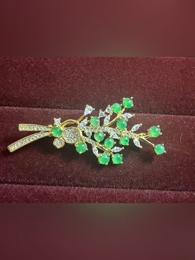 NEW Natural Grade A Burmese Jadeite Brooch